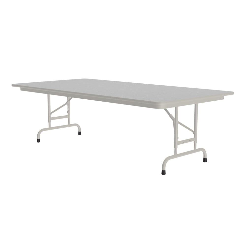 Photo 1 of ***USED-SELLING AS IS*** Correll Heavy Duty Adjustable Height Utility Folding Table, Melamine Top, USA Made, Strong Steel Apron, 36"x96", Gray Granite Top Gray Edge