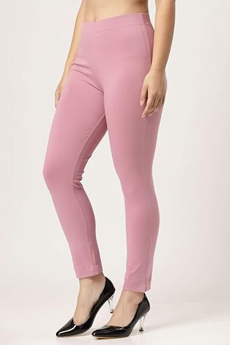 Image of ON&ON Women's Cotton Stretchable Slim Fit Straight Pants Trouser for Casual Wear and Office Wear