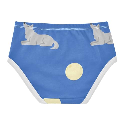 Girls' Underwear Wolf Moon Blue Toddle Brief Panties 23036722