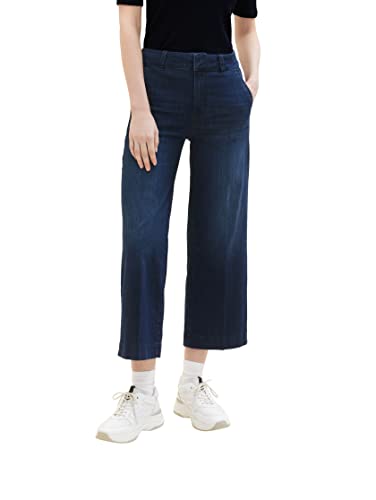 TOM TAILOR Damen 1036646 Culotte Jeans, 10136 - Dark Blue Denim, 25W / 28L