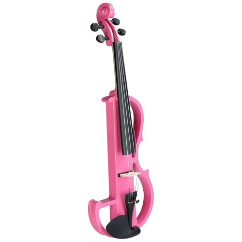 Professionele Violen Volledig Formaat Stille Elektrische Viool Met Koffer En Strijkstok Roze Geschikt Voor Beginners