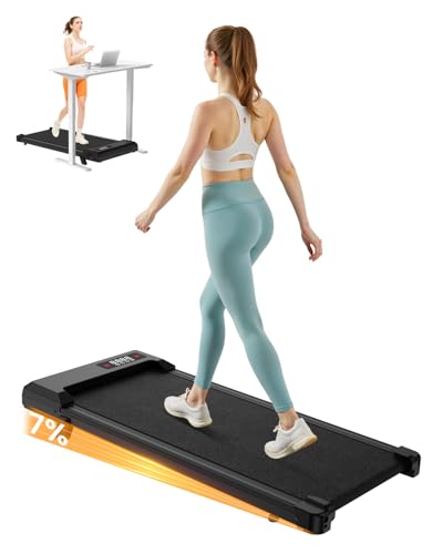 Cinta de Correr y Andar 3 en 1 con Inclinación 7% – Caminadora Eléctrica Silenciosa, 8 km/h, Motor 2,5 CV, Sistema de Amortiguación, Pantalla LCD, 130 kg Máx – Uso en Casa y Oficina (Negro 90 cm)