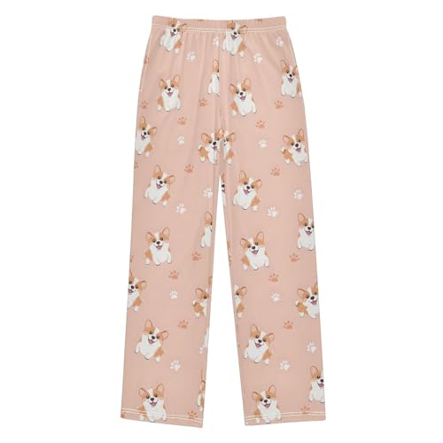 ALAZA Hipster Puppy Dog Paw Print Pajama Pants Long Sleep Pant Pajama Bottoms Elastic Waist with Pockets