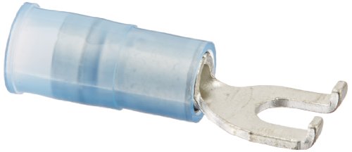 Terminal spade aislado de nylon 16-14 AWG con perno de 6 y brida para conexiones seguras