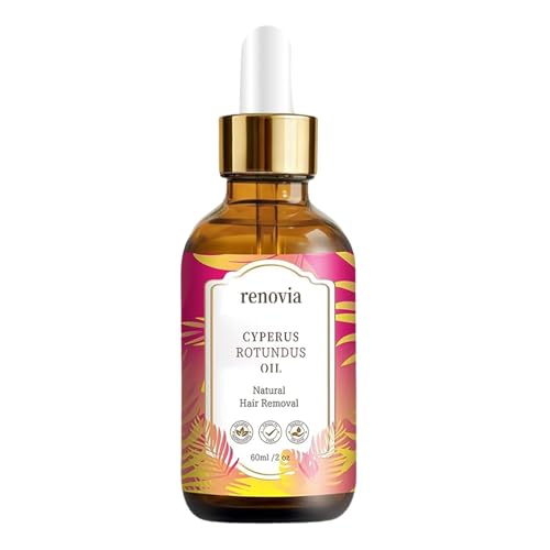 IYUWE Renovia Cyperus Rotundus Oil for Hair Removal Herbal Hair Removal Oil Serum with Peppermint Moisturizing & Soothing Formula for Smooth Looking Skin Suitable for All Skin Types