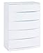 HomeRoots 32" Exquisite White High Gloss Chest