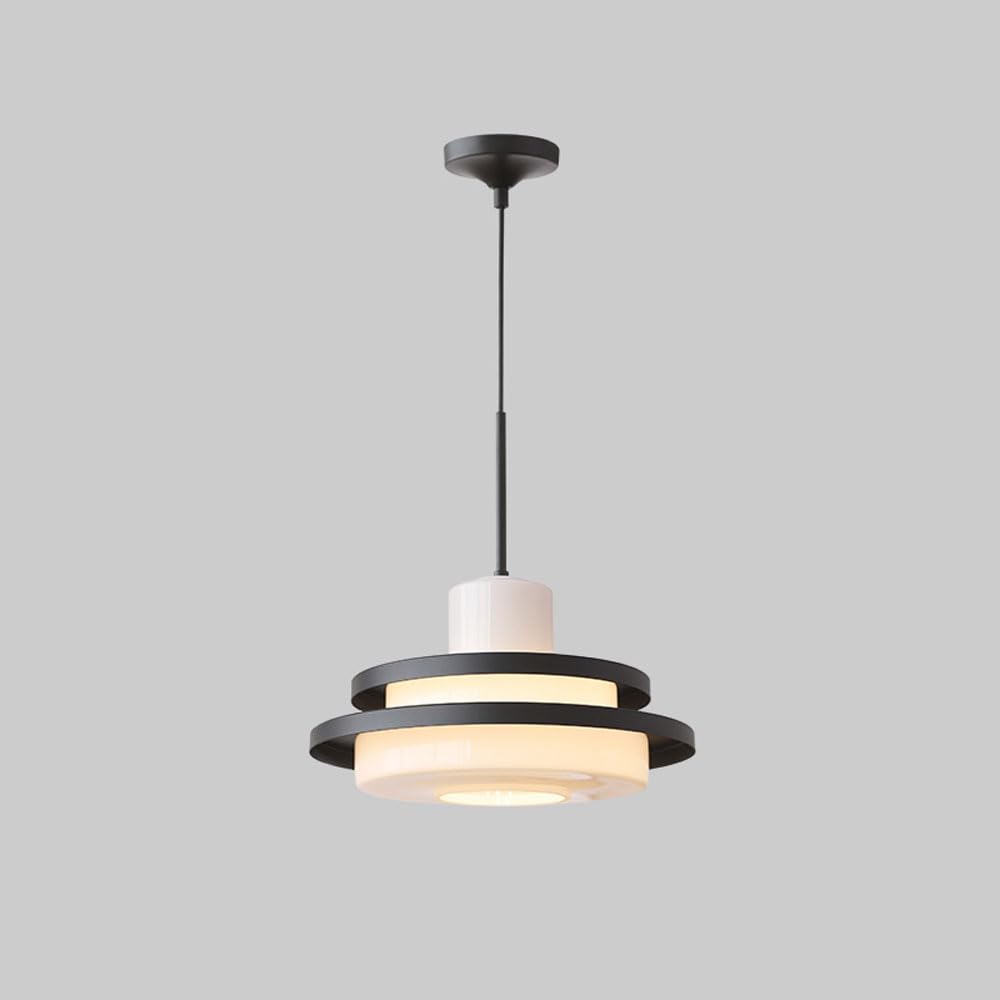 OQHAIR Medieval Chandelier Industrial Wind Band Glass Shade Red Bauhaus Bar Lighting Main Lamp Coffee Shop Kitchen Island Lamp Unique Lamp in Farmhouse Bedroom