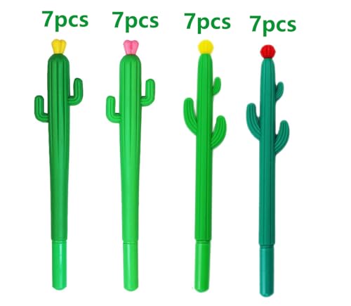 28 bolígrafos de gel negro forma cactus YYaaloa miniatura 2