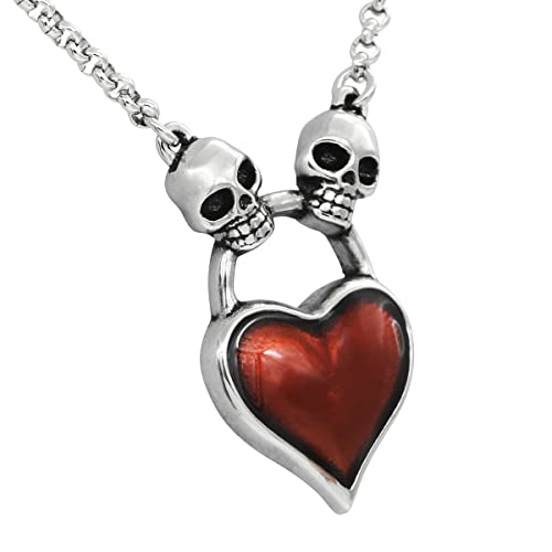 Controse Skull Heart Necklace - Pure Hearts Will Find You3