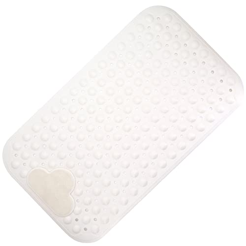 Shineyoo Badematte rutschfest Anti-Schimmel - 70 x 40 cm Duschmatte mit Fußmassage, Badezimmer Bad Duschmatte mit Saugnäpfen & Ablaufloch, doppelseitige rutschfeste Massagefüße (weiß) Cover