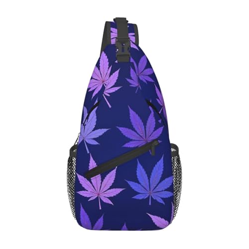 Marijuana Sling Backpack Weed Crossbody Bag Cannabis Chest Shoulder Bag for Women Men Travel Hiking Casual Daypack