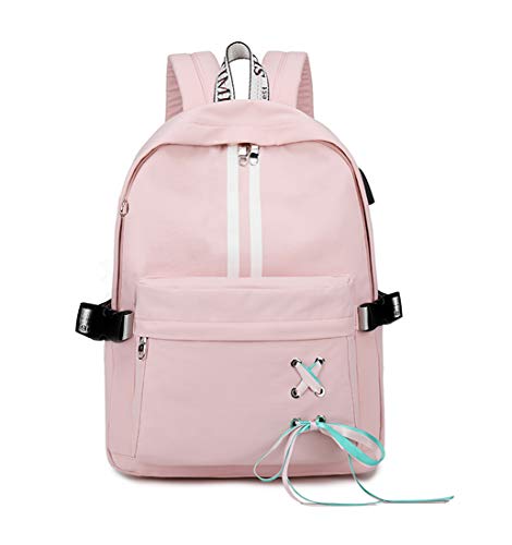 Joymoze Mochila Clásica para Mujer Escolar con Estilo para Niña Adolescente Rosado