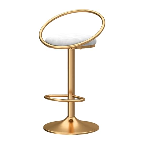 Taburetes de bar giratorios de terciopelo modernos, sillas de barra de altura ajustable con respaldo hueco y reposapiés, taburetes tapizados para comedor, isla de cocina, 1...