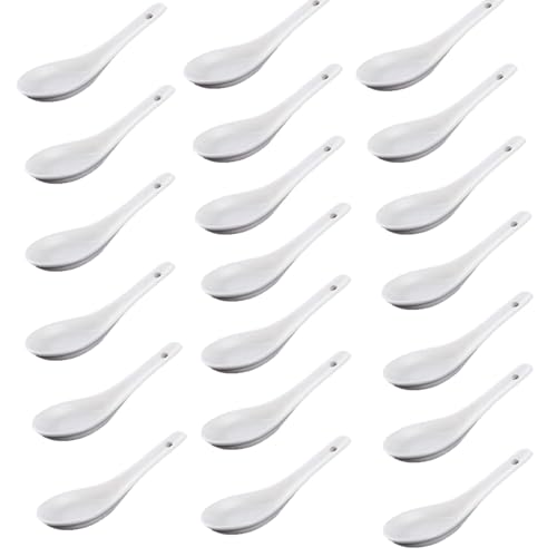 Vastsea 20 Stück Esslöffel, Suppenlöffel Keramik, Suppenlöffel, Abendessen Löffel, Geeignet für Küche, Haushalt, Spülmaschine und...