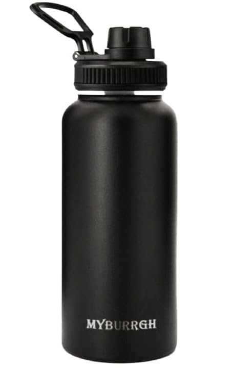 Image of Compatibale Stainless Steel 24 Hrs Hot and Cold Vacuum Insulated Flask, 1000 Black, Set of 1, Electro | Double Wall Flask | BPA Free | Office | School Travel - ISI Certified
