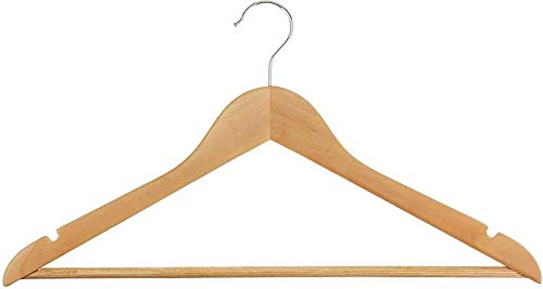 Sinal Heavy Duty Multipurpose Wooden Standard Cloth Hangers for Wardrobes (Brown) - Pack of 20
