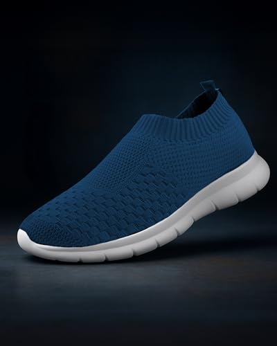 Image of Kraasa Tread Walking Shoes for Men | Knitted Slip-On Sneakers