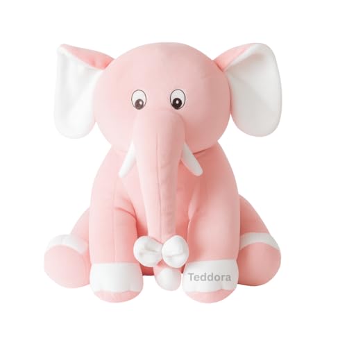 Image of Appu Ele Soft Toy for Girls Boys Kids, Pink, Elephant Animal Plush Stuffed Baby Teddy Gift Birthday, 25 cm