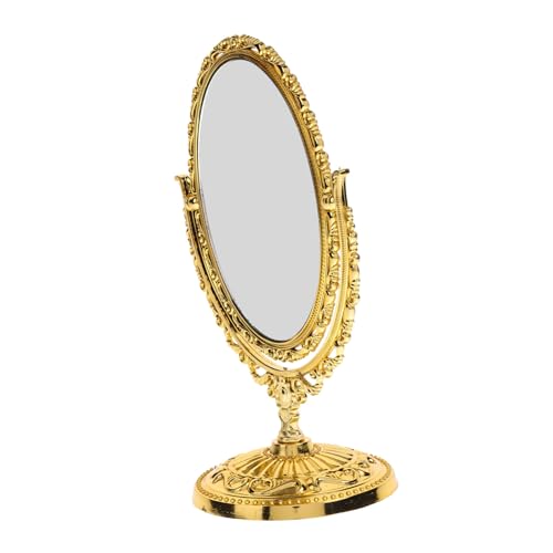 HYTROVE Miroir De Maquillage Européen Ovale Rotatif 1 Petit Taille Miroir Décoratif pour Chambre Bureau Salon