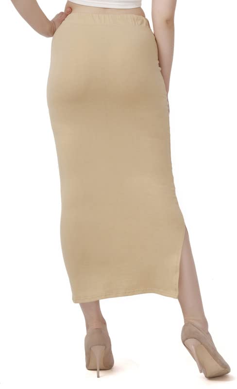 Image of Lycra Blend Cotton Saree Shapewear Petticoat for Women and Girls, Skirts Shapewear Dress for Saree