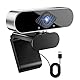 Webcam mit mikrofon Kamera pc cam, 1080p HD Mini Facecam Videokonferenz, 360° verstellbar USB Web Cam Plug&Play für Konferenz Live Streaming Aufnahme Kompatibel mit Skype/Zoom/YouTube