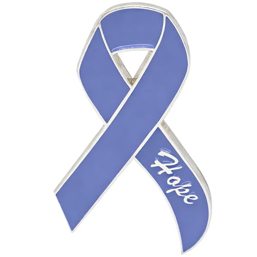 Image of Purple Ribbon Hope Awareness Pin, 0.8x1.37 Inch Hard Enamel Lapel Pin for Pancreatic Cancer, Domestic Violence, Alzheimer's & Lupus Support, Inspirational Hope Ribbon Badge for Survivors & Advocates