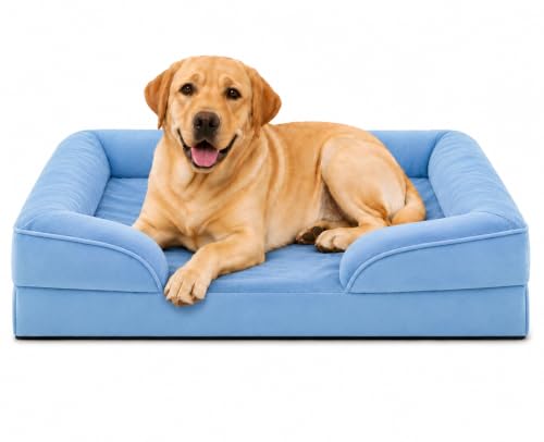 Image of PawHaven Dog Bed Comfortable Dog Mattress for Sleeping, Washable pet Bed for Dogs (Sky Blue Color, 36x27x3 inch)