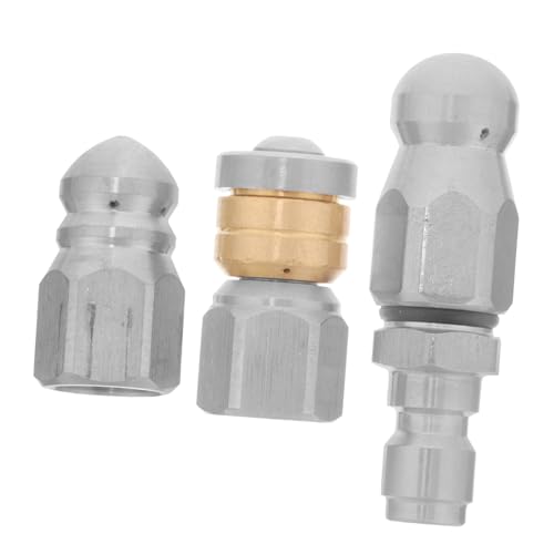 ibasenice 3Piezas Boquilla De Inoxidable De Rociador Para Desatascar Tuberías y Limpieza De Máquinas Accesorio De Presión Para Alcantarillado y Limpieza