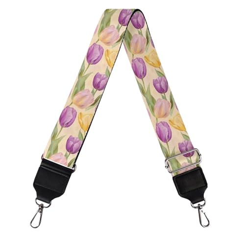 Image of GLENLCWE Tulip Flower Wide Purse Strap Replacement Crossbody Handbag Shoulder Strap Adjustable Bag Straps Replacement