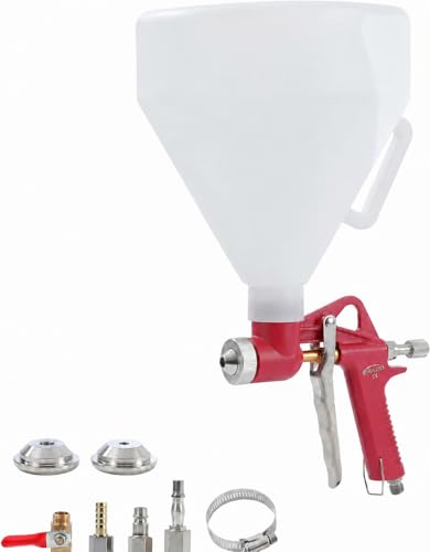 Orazio Textura Pintura Pistola Pulverizadora 5L 3 Boquillas Alimentación de Tolva de Aire Air Hopper Feed para Pared de Techo Yeso Pintura Barnizado 221471