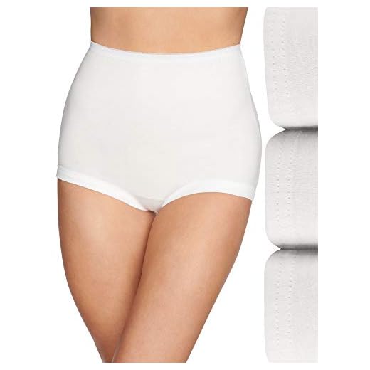 Vanity Fair Women's Lollipop Plus Size Brief Panties 15861, Covered Leg Opening-White (3 Pack), 7