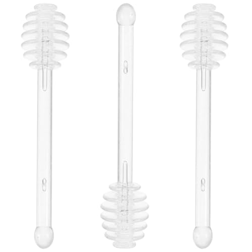 MOLUCKFU Glass Honey Stirrers 3pcs Set Stirring Rods for Honey Syrup Molasses Washable Random Style