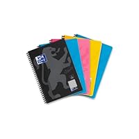 Oxford Touch Collegeblock B5 (17,6x25 cm) kariert mit Rand, 160 Seiten, sortiert, 5 Stück