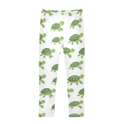 Girls Leggings Green Turtles Soft Toddler Leggings for Girls Kids Pants Size 4T-10T
