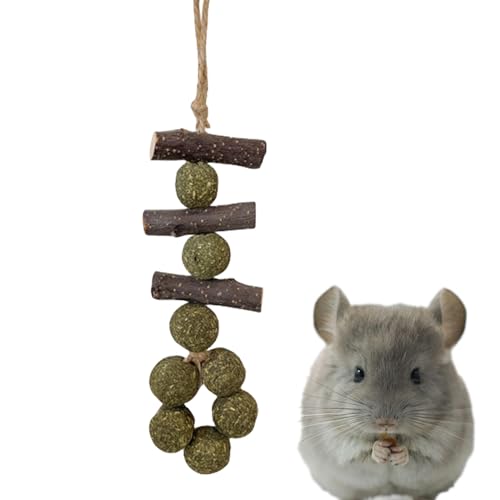 Juguete masticable Gerbil – Bloques de masticación naturales, mordedor de madera para el cuidado bucal | Mini rueda de ejercicio, , pelota, puente, hamaca, pelotas de hierba, divertido juguete in