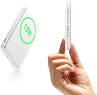 ESR for MagSafe Power Bank, 0.55 in Ultra-Compact 5,000mAh MagSafe Portable Charger,15W Ultra-Fast Battery Pack, 20W USB-C MagSlim Charger with Cable for