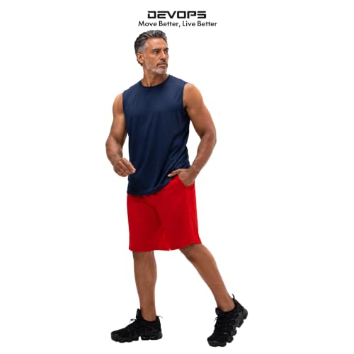 Image of DEVOPS Men's 2-Pack Loose-Fit 10 inch Workout Gym Shorts with Pockets
