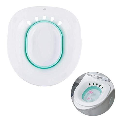 Bidetbecken Bidet Faltbar Kunststoff Sitzbäder Toiletteneinsatz Waschhilfe Fassungsvermögen Geeignet Für Erwachsene Zum Aufsetzen Auf Den Toilettenrand (Ca. 39 x 36 x 12cm) Cover