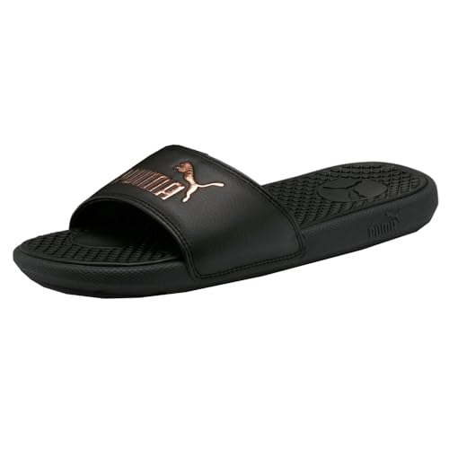 Image of PUMA Women's COOL CAT Slide Sandals, Puma Black-Rose Gold, 8