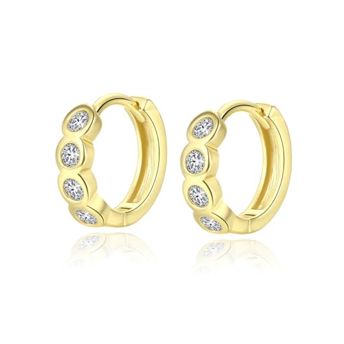 14K Gold Hoop Earrings for Women, Excellent Cut D-VVS Clarity Moissanite Earrings, Fashionable Jewelry Gift for Christmas or Birthday