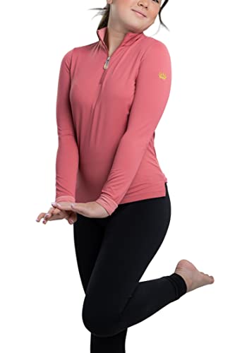 Kastel Denmark Girls Long Sleeve Sun Shirts | Sun Protective UPF 30+ | 1/4 Zip Neckline | Kids Activewear Tops2