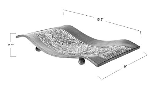 Creative Scents Schonwerk Centerpiece For Dining Room -Crackled Mosaic Design- Home Coffee Table Decor Decorations Centerpiece For Dining/Living Room- Best Wedding Gift (Silver) #TOP5