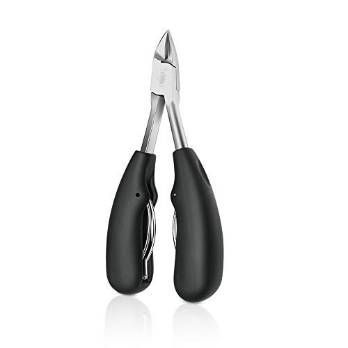 TeImo Upgrade Durable and Sturdy Professional Pedicure Toenail Clippers Trimmer for Ingrown or Thick Toenails with Stainless Steel Sharpness Blades and Large Soft ABS Handle for Seniors