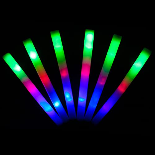 KUMUNDO - 15 unidades varas LED 48 cm, bastões led para casamentos, barras luminosas, varas luminosas para festas, bastões de espuma luminosos com led multicolorido