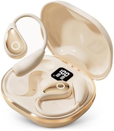 （17:30時点） Bautylee ワイヤレスイヤホン【2025年最先端 イヤホン bluetooth】業界トップ Hi-Fi音質 bluetooth5.49 瞬時接続 自動ペアリング 最大100時間再生 Type-C急速充電 オープンイヤー 空気伝導 耳塞がず快適 7g超軽量 マイク付き 音漏れ抑制 LED ディスプレイ残量表示 タッチ操作 IPX7防水(アイボリー)