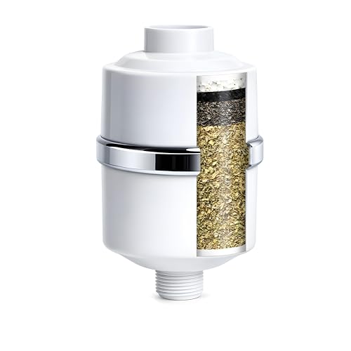 Crystal Quest Shower Filter, Shower Head Filter for Hard Water, Shower Water Filter Removes Chlorine, chloramines & VOCs, Filter Shower Head, Improves Skin & Hair, Long-Lasting - ISO Certified, White
