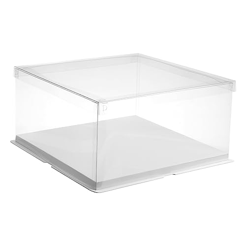 12inch Clear Cake Box: Transparent Birthday Cake Carrier Bakery Packaging Boxes Treat Boxes Baking Box Cake Container With Ribbon Birthday Anniversary Wedding Tier Cake Boxes
