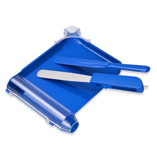 SimCoach Pill Counting Tray Right Hand Pill Counter with Spatula Larger Pharmacy Counting Tray with Added Guide Cap (Blue)