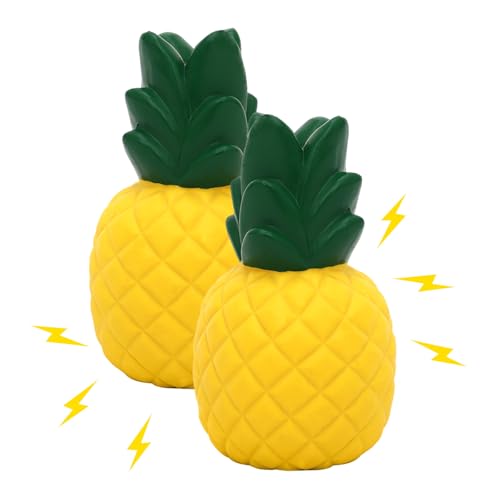 TZQFROCE Ananas Hundekauspielzeug Kauspielzeug Hund Unzerstörbares Hundespielzeug Interaktives Hundespielzeug Gummi Spielzeug Hund Ananas Dog Toys Hunde Quietschspielzeug Für Drinnen Und Draußen