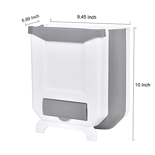 Caneca de basura colgante plegable de 8 litros blanca miniatura 2